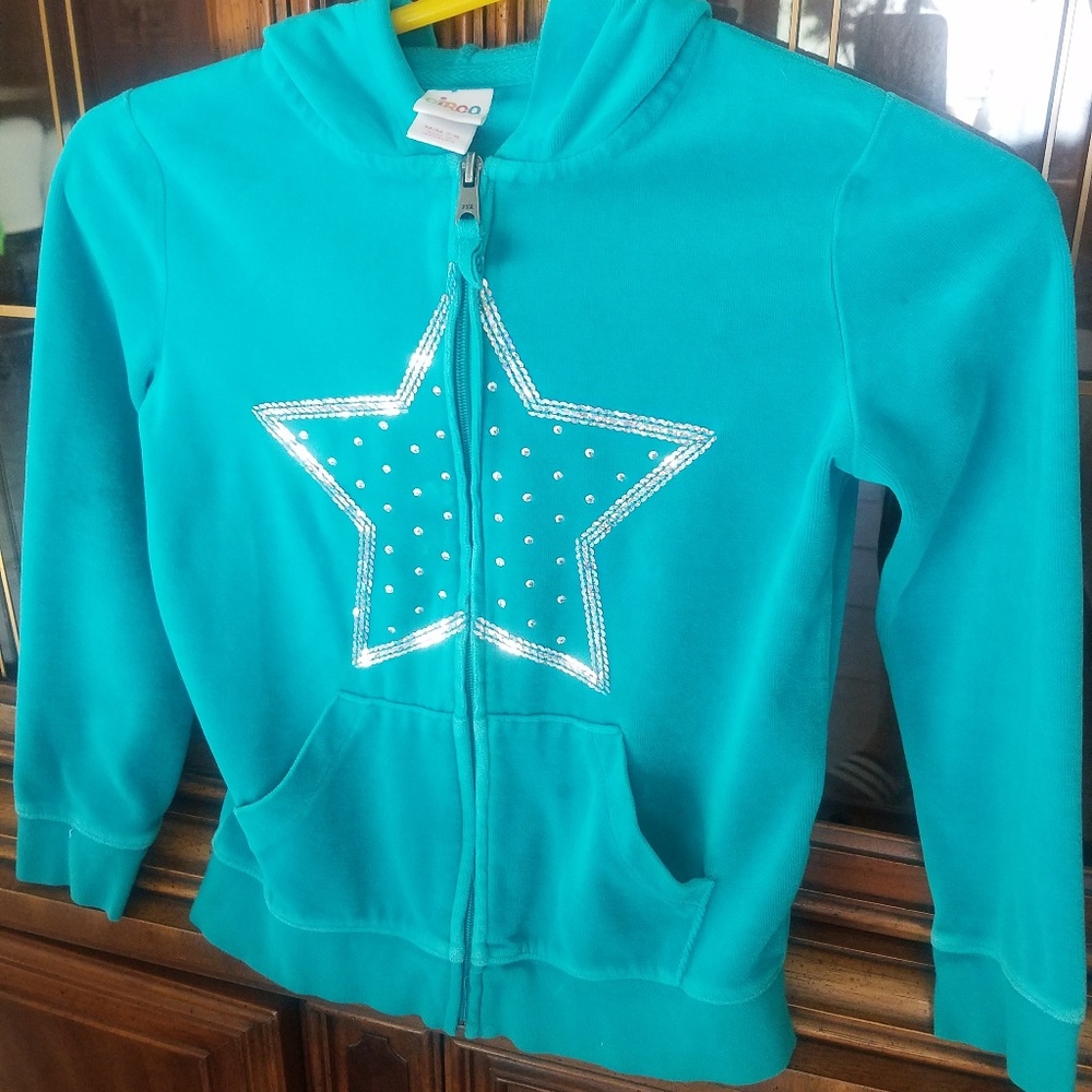 7/8 Circo zip front velour hoodie
